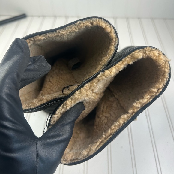 UGG Brooks Tall Black Leather Women's Casual Boots Size 9 SEE PHOTOS - Picture 7 of 15